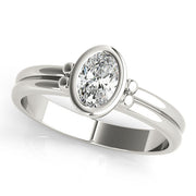 Elegant Color Center Ring Oval Diamond Engagement Ring in 10K/14K gold and platinum with certified lab-grown or natural diamonds
