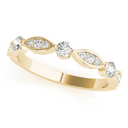 Round & Marquise Shaped Stackable Half Eternity Ring in 10K/14K gold and platinum with certified lab-grown or natural diamonds