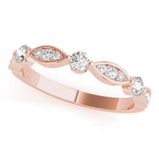 Round & Marquise Shaped Stackable Half Eternity Ring in Gold & Platinum