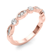Round & Marquise Shaped Stackable Half Eternity Ring in Gold & Platinum