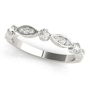 Round & Marquise Shaped Stackable Half Eternity Ring in Gold & Platinum