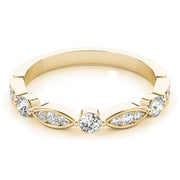 Round & Marquise Shaped Stackable Half Eternity Ring in Gold & Platinum