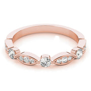 Round & Marquise Shaped Stackable Half Eternity Ring in Gold & Platinum