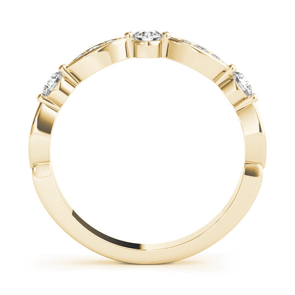 Round & Marquise Shaped Stackable Half Eternity Ring in Gold & Platinum