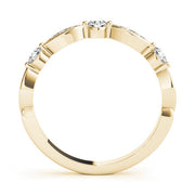 Round & Marquise Shaped Stackable Half Eternity Ring in Gold & Platinum