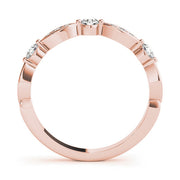 Round & Marquise Shaped Stackable Half Eternity Ring in Gold & Platinum