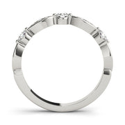 Round & Marquise Shaped Stackable Half Eternity Ring in Gold & Platinum