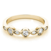 Vintage Milgrain Stackable Half Eternity Ring in Gold & Platinum