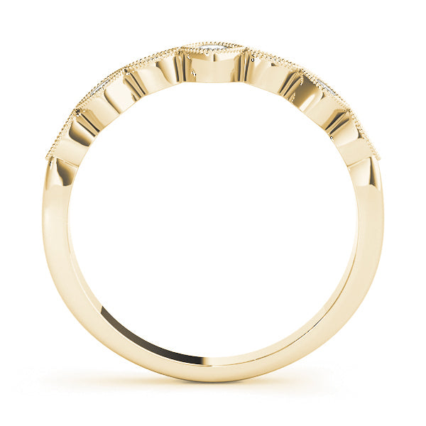 Vintage Milgrain Stackable Half Eternity Ring in Gold & Platinum