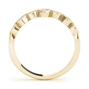 Vintage Milgrain Stackable Half Eternity Ring in Gold & Platinum