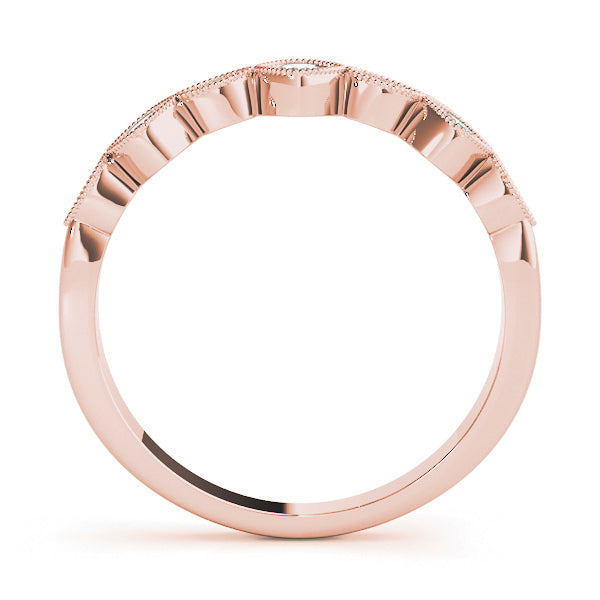 Vintage Milgrain Stackable Half Eternity Ring in Gold & Platinum