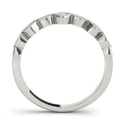 Vintage Milgrain Stackable Half Eternity Ring in Gold & Platinum