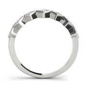 Square Shaped Milgrain Stackable Half Eternity Ring in Gold & Platinum
