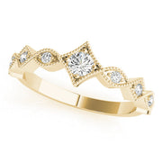Stackable Marquise Milgrain Half Eternity Ring in 10K/14K gold and platinum with certified lab-grown or natural diamonds