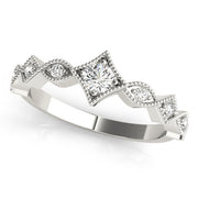 Stackable Marquise Milgrain Half Eternity Ring in Gold & Platinum