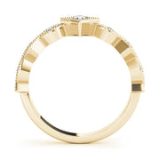 Stackable Marquise Milgrain Half Eternity Ring in Gold & Platinum