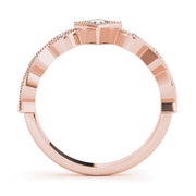 Stackable Marquise Milgrain Half Eternity Ring in Gold & Platinum