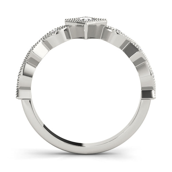 Stackable Marquise Milgrain Half Eternity Ring in Gold & Platinum