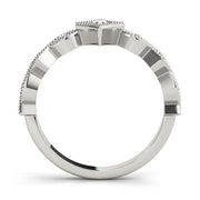 Stackable Marquise Milgrain Half Eternity Ring in Gold & Platinum