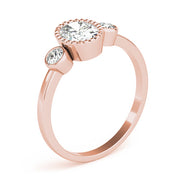 Vintage-Inspired Fashion Ring Oval Diamond Engagement Ring in 10K/14K gold and platinum with certified lab-grown or natural diamonds