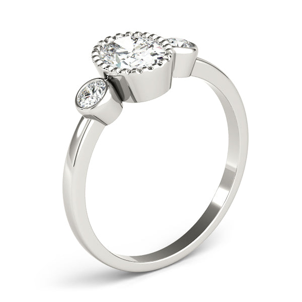 Vintage-Inspired Fashion Ring Oval Diamond Engagement Ring in 10K/14K gold and platinum with certified lab-grown or natural diamonds