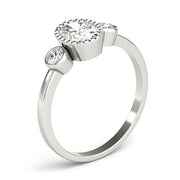 Vintage-Inspired Fashion Ring Oval Diamond Engagement Ring in 10K/14K gold and platinum with certified lab-grown or natural diamonds