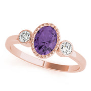 Vintage-Inspired Fashion Ring Oval Diamond Engagement Ring in 10K/14K gold and platinum with certified lab-grown or natural diamonds