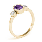 Vintage-Inspired Fashion Ring Oval Diamond Engagement Ring in 10K/14K gold and platinum with certified lab-grown or natural diamonds
