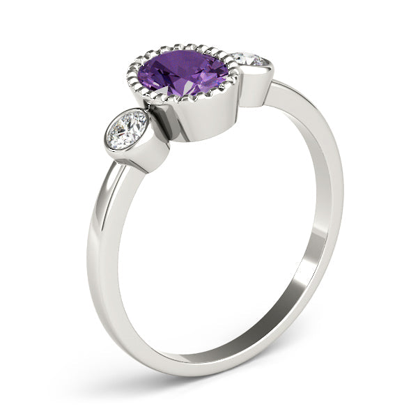 Vintage-Inspired Fashion Ring Oval Diamond Engagement Ring in 10K/14K gold and platinum with certified lab-grown or natural diamonds