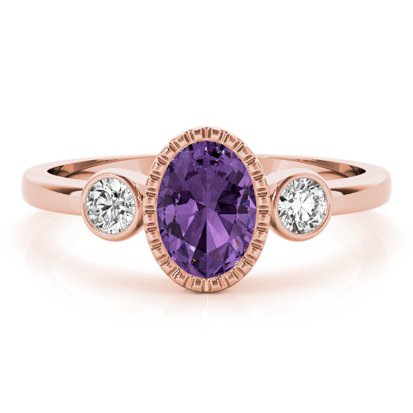 Vintage-Inspired Fashion Ring Oval Diamond Engagement Ring in 10K/14K gold and platinum with certified lab-grown or natural diamonds