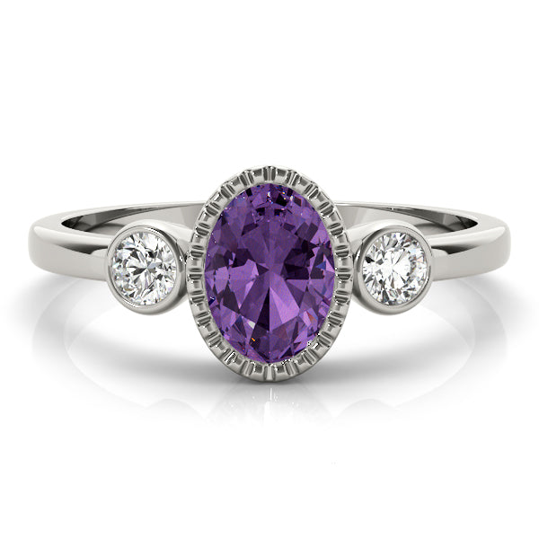 Vintage-Inspired Fashion Ring Oval Diamond Engagement Ring in 10K/14K gold and platinum with certified lab-grown or natural diamonds