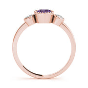 Vintage-Inspired Fashion Ring Oval Diamond Engagement Ring in 10K/14K gold and platinum with certified lab-grown or natural diamonds