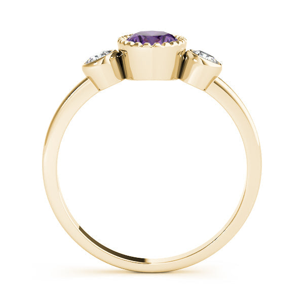 Vintage-Inspired Fashion Ring Oval Diamond Engagement Ring in 10K/14K gold and platinum with certified lab-grown or natural diamonds