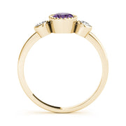 Vintage-Inspired Fashion Ring Oval Diamond Engagement Ring in 10K/14K gold and platinum with certified lab-grown or natural diamonds