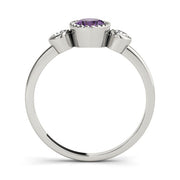 Vintage-Inspired Fashion Ring Oval Diamond Engagement Ring in 10K/14K gold and platinum with certified lab-grown or natural diamonds