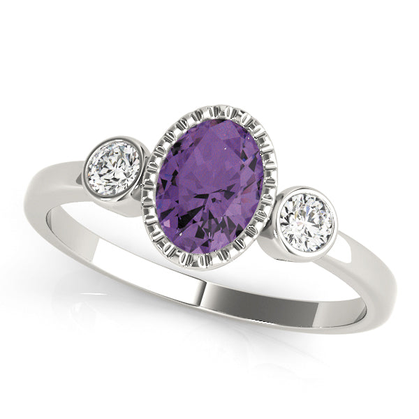 Vintage-Inspired Fashion Ring Oval Diamond Engagement Ring in 10K/14K gold and platinum with certified lab-grown or natural diamonds