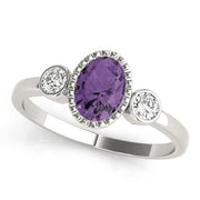 Vintage-Inspired Fashion Ring Oval Diamond Engagement Ring in 10K/14K gold and platinum with certified lab-grown or natural diamonds