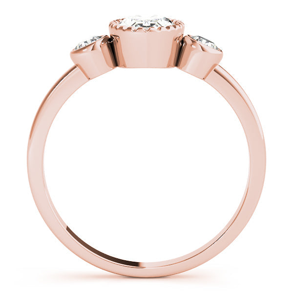 Vintage-Inspired Fashion Ring Oval Diamond Engagement Ring in 10K/14K gold and platinum with certified lab-grown or natural diamonds