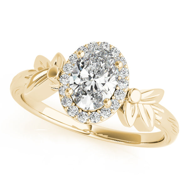 Celestial Fashion Ring Oval Diamond Engagement Ring in 10K/14K gold and platinum with certified lab-grown or natural diamonds