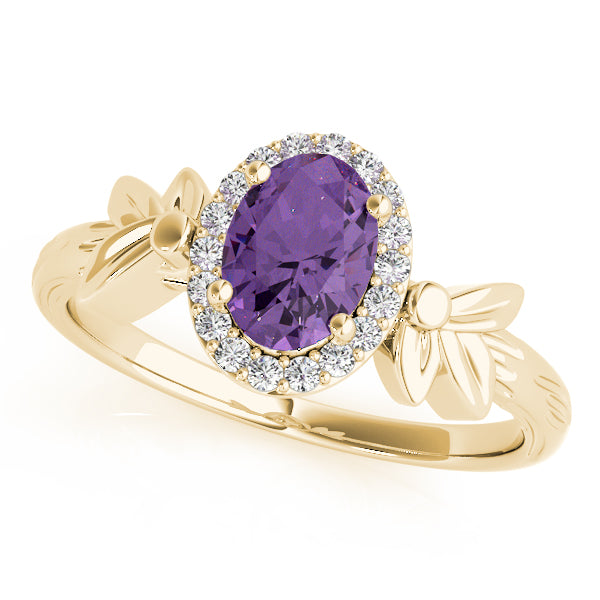 Celestial Fashion Ring Oval Diamond Engagement Ring in 10K/14K gold and platinum with certified lab-grown or natural diamonds
