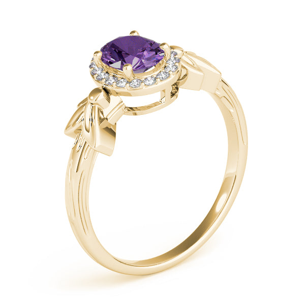 Celestial Fashion Ring Oval Diamond Engagement Ring in 10K/14K gold and platinum with certified lab-grown or natural diamonds