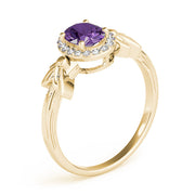 Celestial Fashion Ring Oval Diamond Engagement Ring in 10K/14K gold and platinum with certified lab-grown or natural diamonds