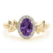 Celestial Fashion Ring Oval Diamond Engagement Ring in 10K/14K gold and platinum with certified lab-grown or natural diamonds
