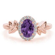 Celestial Fashion Ring Oval Diamond Engagement Ring in 10K/14K gold and platinum with certified lab-grown or natural diamonds