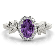 Celestial Fashion Ring Oval Diamond Engagement Ring in 10K/14K gold and platinum with certified lab-grown or natural diamonds