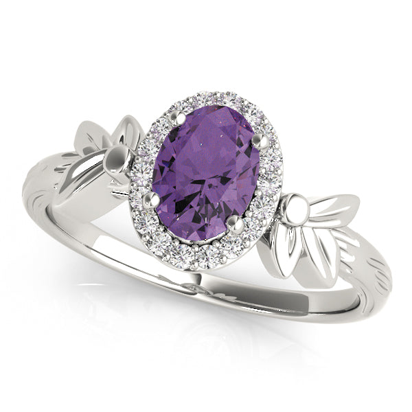 Celestial Fashion Ring Oval Diamond Engagement Ring in 10K/14K gold and platinum with certified lab-grown or natural diamonds