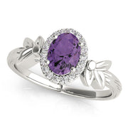 Celestial Fashion Ring Oval Diamond Engagement Ring in 10K/14K gold and platinum with certified lab-grown or natural diamonds