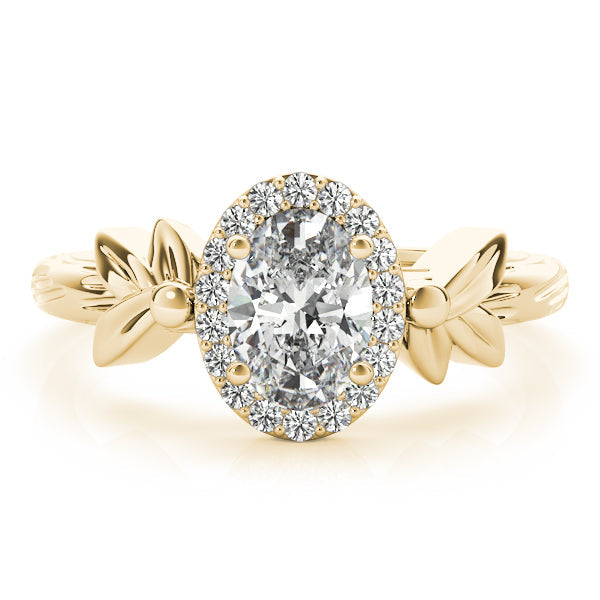 Celestial Fashion Ring Oval Diamond Engagement Ring in 10K/14K gold and platinum with certified lab-grown or natural diamonds