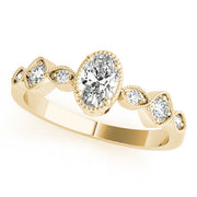 Heirloom Fashion Ring Oval Diamond Engagement Ring in 10K/14K gold and platinum with certified lab-grown or natural diamonds