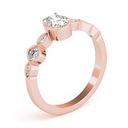 Heirloom Fashion Ring Oval Diamond Engagement Ring in 10K/14K gold and platinum with certified lab-grown or natural diamonds